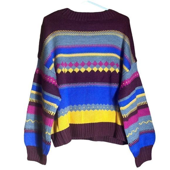 Lane Bryant Relaxed Crew-Neck Fair Isle Multicolor Sweater Size 18-20 New NWT 📦 - Picture 4 of 10